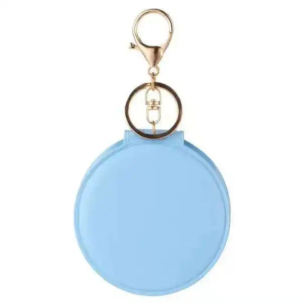 Zonyin Travel Round Compact Pocket Mirror Pink Promotion Cheap Custom Logo Hand Portable Folding Cosmetic Mirror for Keychain