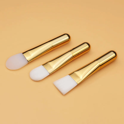 Single Beauty's Colorful Silicone Disposable Vegan Clay Mask Brush Synthetic Hair Fan Brush for Cheek Use with Concealer
