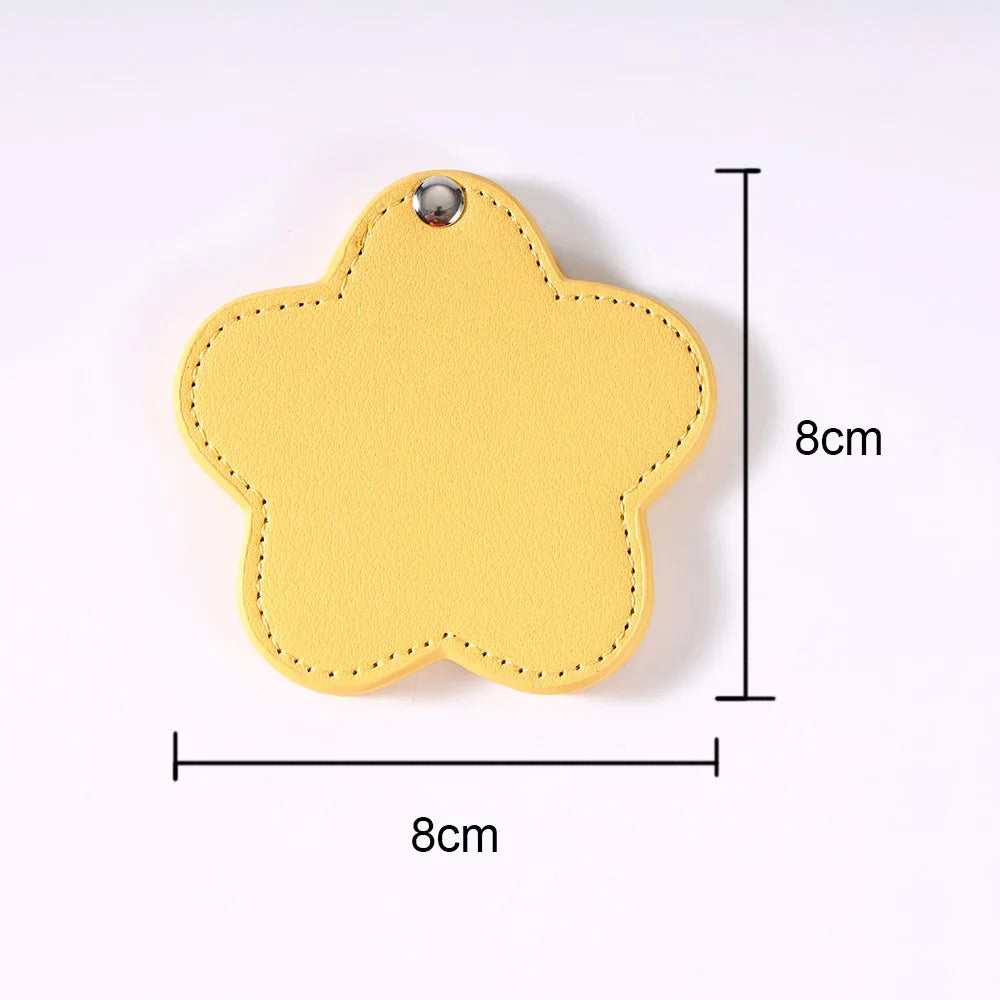 Zonyin Portable Gold Shiny Star-Shaped Compact Mirror Custom Silver Pu Leather Small Travel Cosmetic Mirrors with Private Logo
