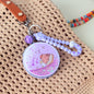 Zonyin Round Quicksand Folding Compact Mirror Portable Cute Capybara Hanging Rope Makeup Mirror Bag Pendant