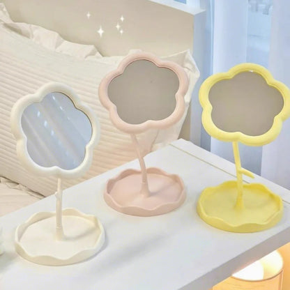 Zonyin Sunflower Shape Desktop Makeup Mirror Portable Cute Flower Table Cosmetic Mirror for Girls Room Decor Wholesale
