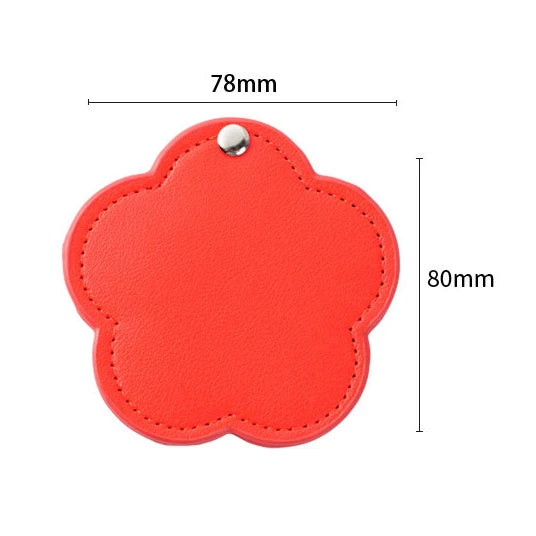 Zonyin New Arrival Flower Design White Pu Leather Makeup Mirror Customized Logo Portable Travel Pu Pocket Mirror for Women Girls