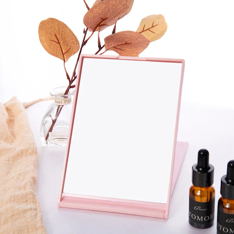 Zonyin Wholesale Folding Cosmetic Mirror Customize Logo Printable Rectangle Foldable Portable Makeup Mirror Promotional Gifts