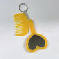 Zonyin 2in1Comb Mirror Set Multiple Colors Acetate Mini Heart Mirror Leopard Keychain Makeup Mirror Bag Pendant Accessories