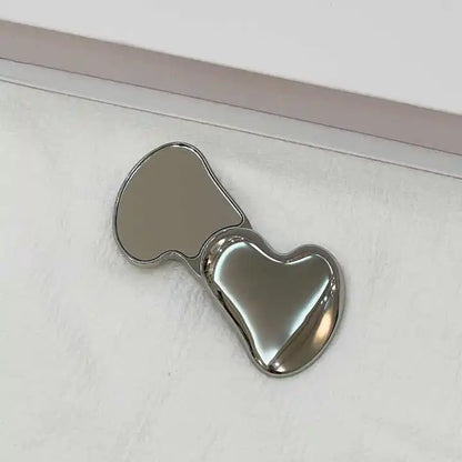 Zonyin New Heart Shape Irregular Design Metal Foldable Mirror Portable Double-sided Small Mirror Promotion Gift for Modern