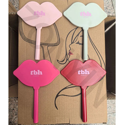 Zonyin Handheld Cosmetic Mirror Cheap Wholesale Small Lip Shaped ABS Plastic Portable Pocket Travel Makeup Mirror Personalized