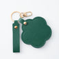 Zonyin New Flower Design Pocket Makeup Mirror Portable Pu Leather Small Travel Hand Mirror Logo Custom With Metal Keychain