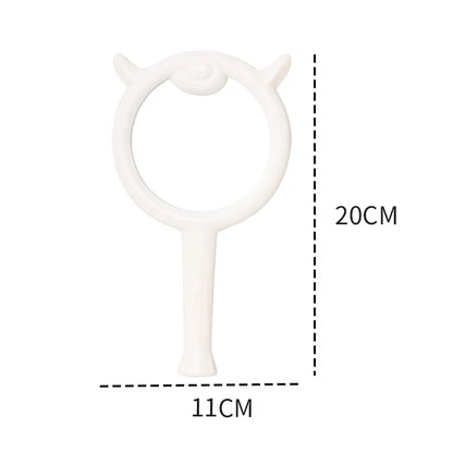 Zonyin Plastic Lamb-shaped Handheld Makeup Mirror Cute Cartoon Portable Girl Vanity Mirror Travel Cosmetic Mirror for Girls