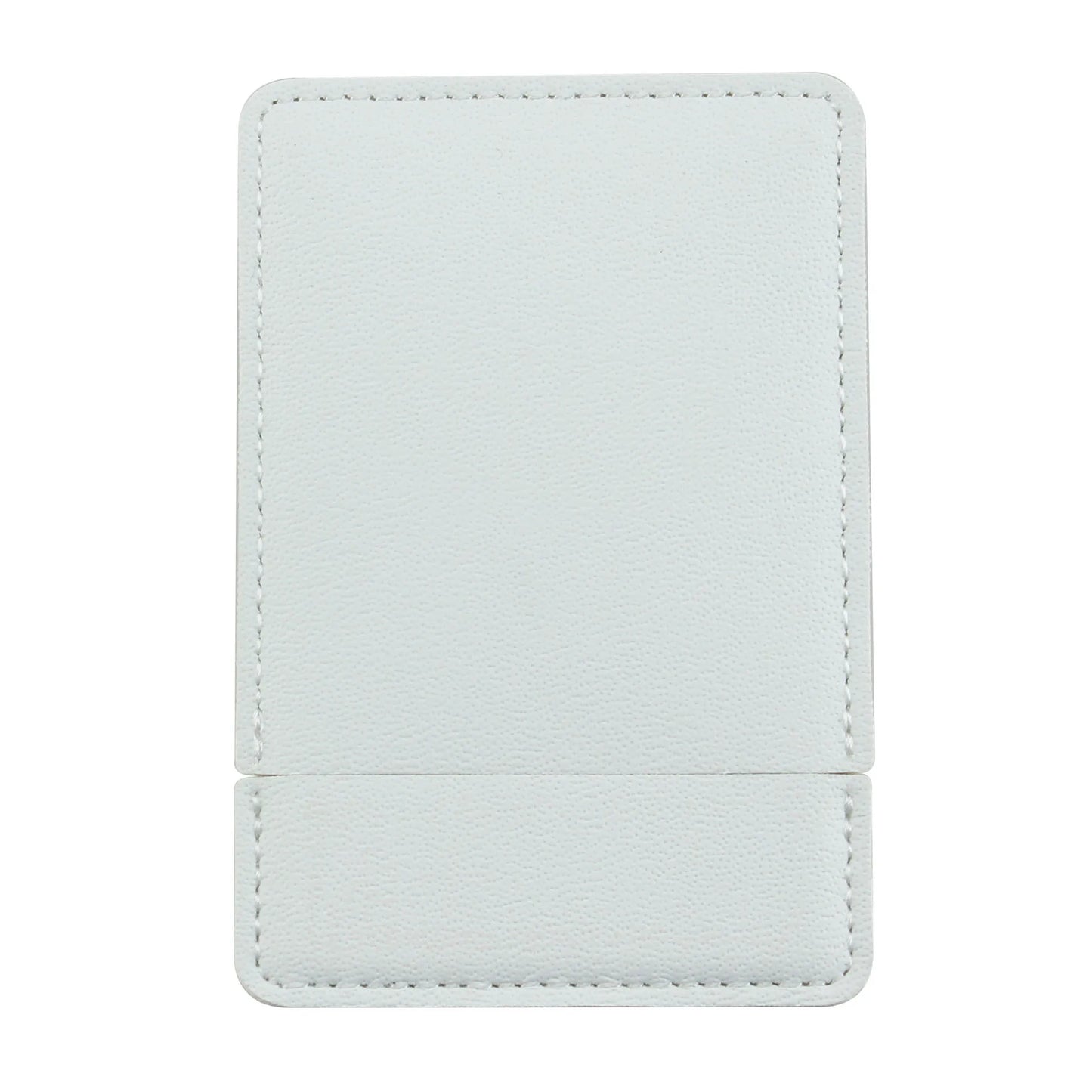 Zonyin Custom Personalized Logo High Quality White Rectangle Pu Leather Pocket Mirror Small Travel Makeup Mirror with Pu Bag