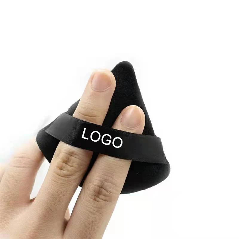 Zonyin Multi-Colored Black White Pink Velvet Triangle Poder Puff Makeup Tools Super Soft Velour Cosmetic Puff With Custom Logo