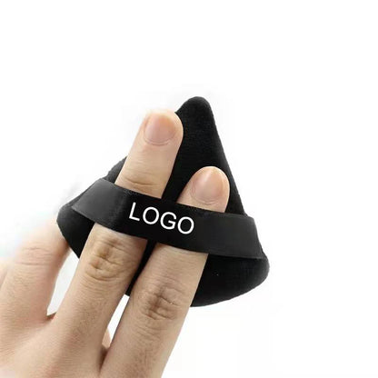 Zonyin Multi-Colored Black White Pink Velvet Triangle Poder Puff Makeup Tools Super Soft Velour Cosmetic Puff With Custom Logo