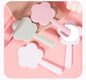 Zonyin Wholesale Custom Plastic Flower Shape HandHeld Mirror Small Round Pink Hand Held Makeup Mirror for Women Gift