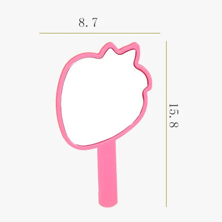 Zonyin New Arrival Strawberry Shape Customized Portable Mini Handheld Plastic Cosmetic Makeup Mirror for Children Girls