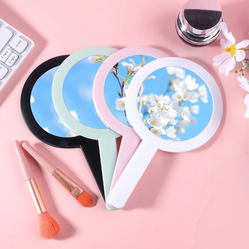 Zonyin Plastic Round Customized Logo Small Portable Makeup Mirror New Design Round Handheld Travel Mirror with Personalization