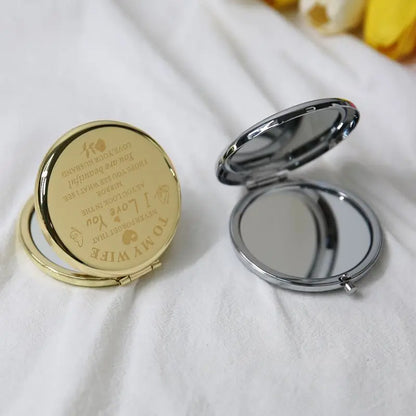 Zonyin Customizable 70mm Round Cosmetic Desktop Mirror Portable with Dual Sides and Magnifying Feature Small Size D-shaped