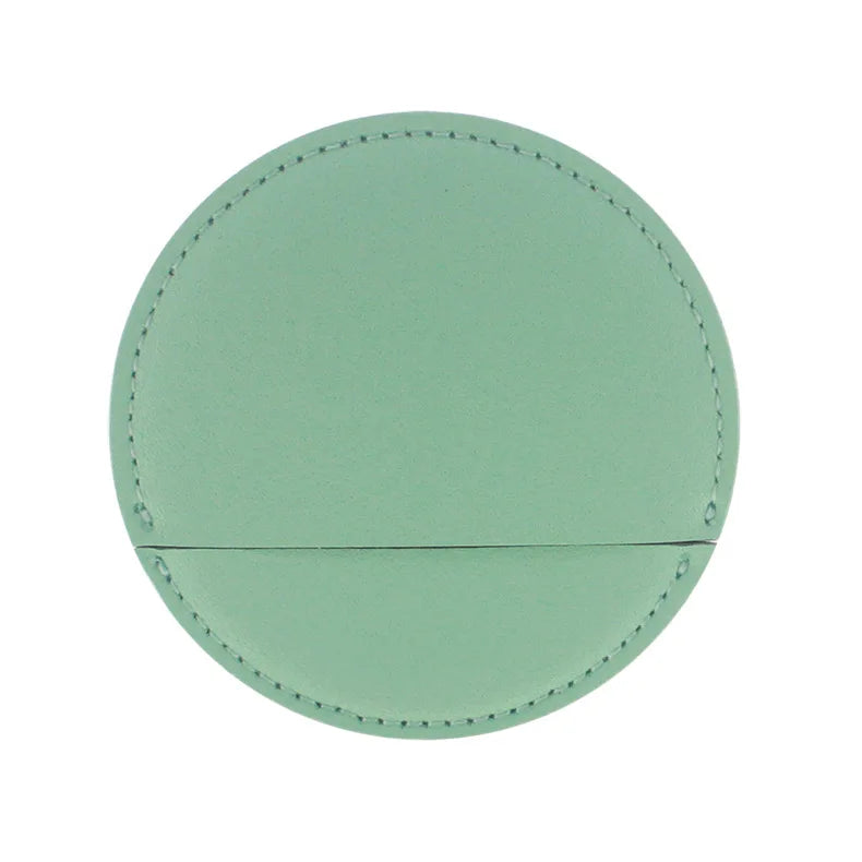 Zonyin Wholesale High Quality Custom Logo Round Pocket Mirror Pu Leather Small Makeup Travel Mirror for Promotion Gifts