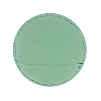 Zonyin Wholesale High Quality Custom Logo Round Pocket Mirror Pu Leather Small Makeup Travel Mirror for Promotion Gifts