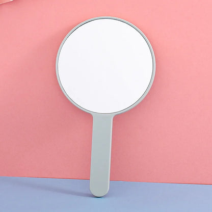 Zonyin Round Plastic Travel Makeup Mirrors Large Cosmetic with Handle Mirrors Decorative Hand Held for Women Girls Daily Makeup