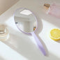 Zonyin Custom Logo Plastic Oval Handle Makeup Mirror Abs Material Cosmetic Hand Mirror Portable Hand Held Mirrors for Travel