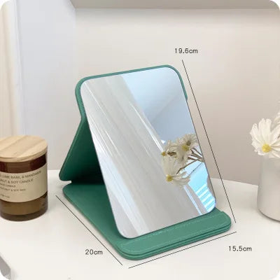 Zonyin Hot Sales Big Black White Pink Folding Travel Mirror PU Portable Adjustable Rectangular Large Vanity Mirror for Travel