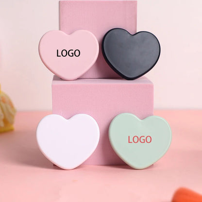 Zonyin Wholesale Cute Plastic Small Heart Pocket Makeup Mirror Custom Logo Mini Portable Compact Travel  Mirror  for Women Girls