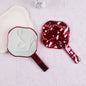 Zonyin Wholesale New Design Diamond Shape Makeup Mirror Plastic pink Electroplated Ripple Handheld Travel Mirror for Girls Women