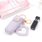 Zonyin New Arrive Pu Leather Small Makeup Mirror Mini Portable Leather Lipstick Holder Keychain for Women's Handbag Accessory