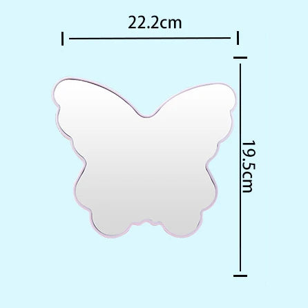 Zonyin Customized Logo Personalized Folding Desktop Cosmetic Mirror Large Cute Butterfly Shape Plastic Table Makeup Mirror