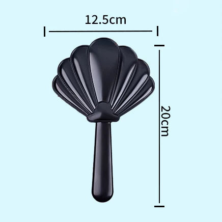 Zonyin Custom Logo Shell Shaped ABS Plastic Cosmetic Mirror Portable Single-Sided Mini Handheld Hand Makeup Mirror for Beauty
