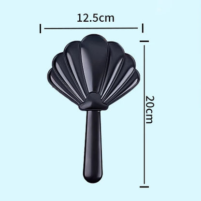 Zonyin Custom Logo Shell Shaped ABS Plastic Cosmetic Mirror Portable Single-Sided Mini Handheld Hand Makeup Mirror for Beauty