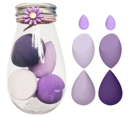 High Resilience 6Pcs Teardrop Mini Beauty Makeup Tools Blender Puff Foundation Blending Makeup Sponge Set With Bottle Box