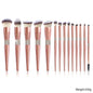 Zonyin Luxury 12Pcs Champagne Gold Soft Private Label Makeup Brushes Bling Glitter Diamond Makeup Brush Set With Rhinestone