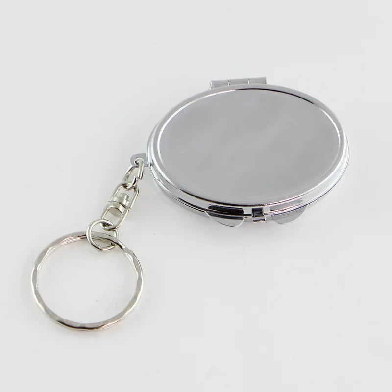 Zonyin Metal Keychain Mirror Creative Double Sided Folding Pocket Mirror Mini Gift Cosmetic Mirror with Ring for DIY Crafts