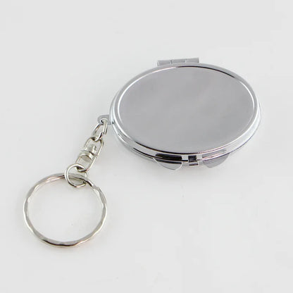 Zonyin Metal Keychain Mirror Creative Double Sided Folding Pocket Mirror Mini Gift Cosmetic Mirror with Ring for DIY Crafts