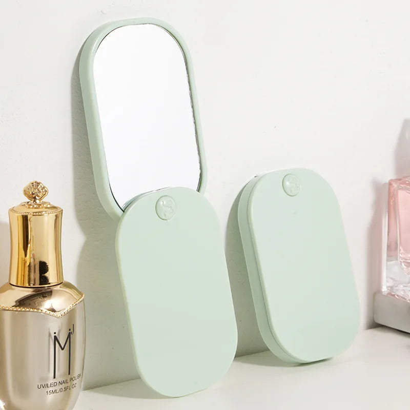 Zonyin HD Recyclable Plastic Small Makeup Mirror Portable Square Rounded Flip Pocket Mirror With Customized Logo