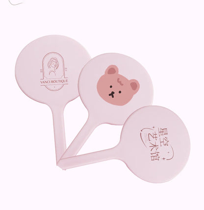 Zonyin Recyclable Plastic Round Makeup Mirror Single Sided Portable Small Handheld Mirror Customized logo Travel Mirror