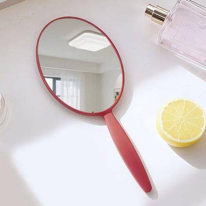 Zonyin Custom Logo Plastic Oval Handle Makeup Mirror Abs Material Cosmetic Hand Mirror Portable Hand Held Mirrors for Travel