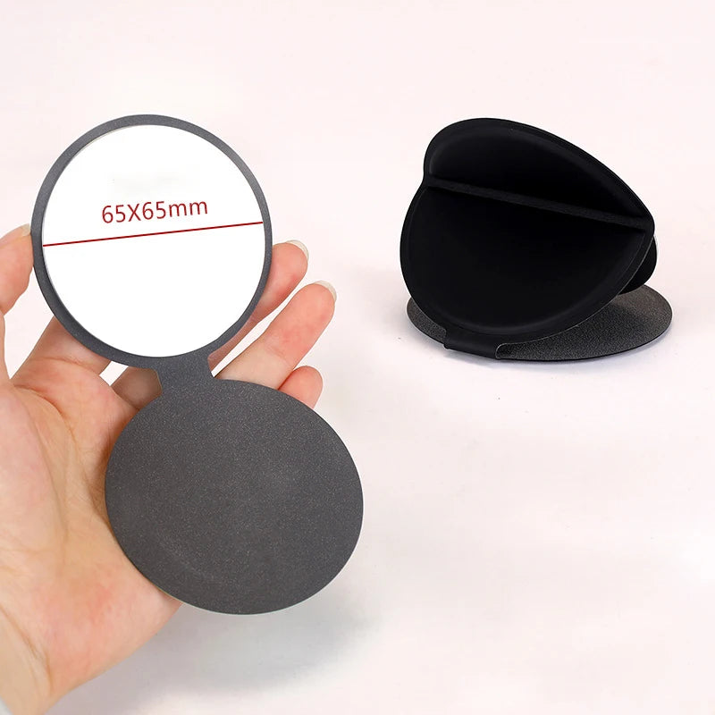 Zonyin Factory Price PU Leather Round Stainless Steel Makeup Mirror Multifunction Portable Foldable Purse Mirror for Promotion