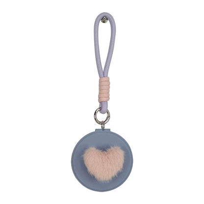 Zonyin New Design Cute Pink Double Sided Round Small Pocket Mirror 1x 2x Magnifying Compact Mirror With Pu Leather Hanging Rope