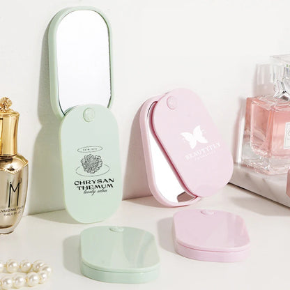 Zonyin HD Recyclable Plastic Small Makeup Mirror Portable Square Rounded Flip Pocket Mirror With Customized Logo