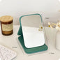 Zonyin High Quality Folding Rectangle Tabletop Pu Cosmetic Mirror Custom Logo White Pu Leather Makeup Vanity Mirror for Travel