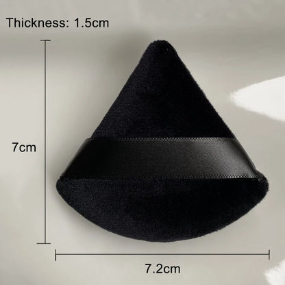 Zonyin Top Seller Triangle Powder Puff Makeup Sponge Soft Velour Cosmetic Puff Black Velvet Loose Powder Puffs for Face