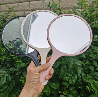 Zonyin New Arrival Large Size Round Handheld Makeup Mirror 16*27cm Plastic Travel Mirror  with Custom Logo for Hair Salon