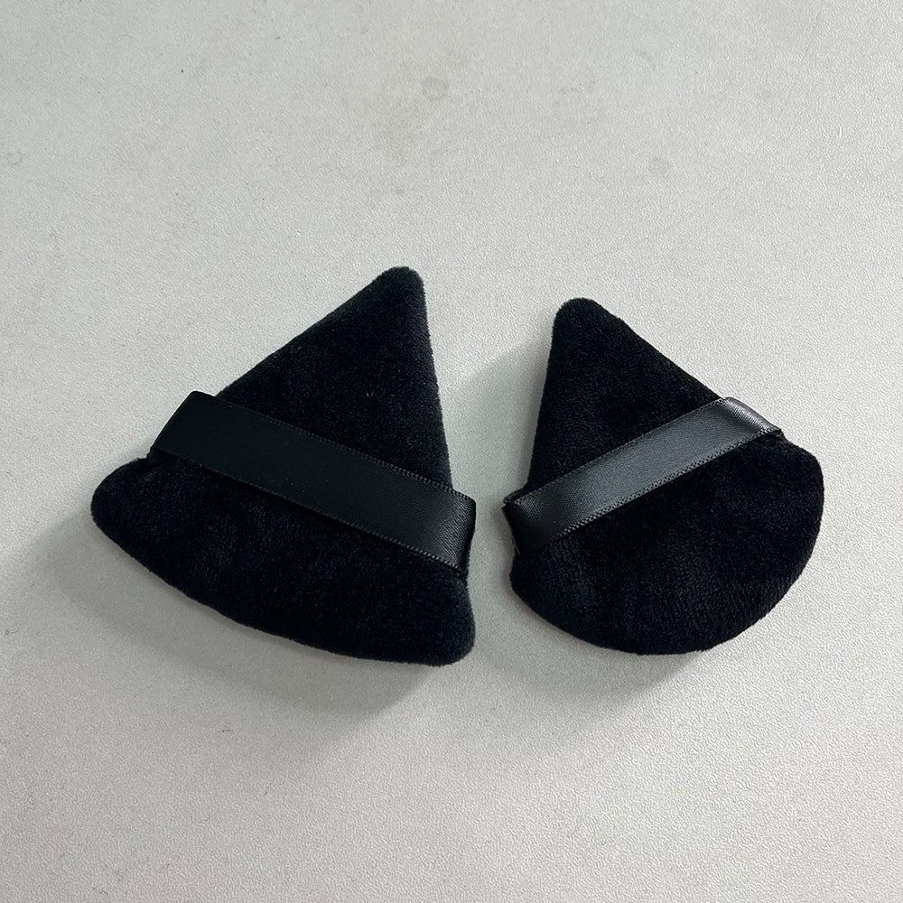Zonyin Super Soft Velour Pure Cotton Powder Puff Custom Logo Beauty Sponge Face Makeup Triangle Powder Puffs for Face