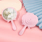 Zonyin High Quality Vintage Pink Rose Shape Hand Makeup Mirror Plastic Mini Handheld Cosmetic Mirror for Women Girl Travel