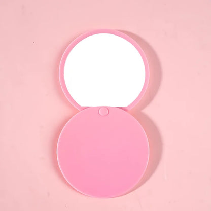 Zonyin Custom logo Plastic Round Sliding Cover Design  Pocket Mirror Wholesale Cheap Portable Pink Small Hand Mirror for Travel