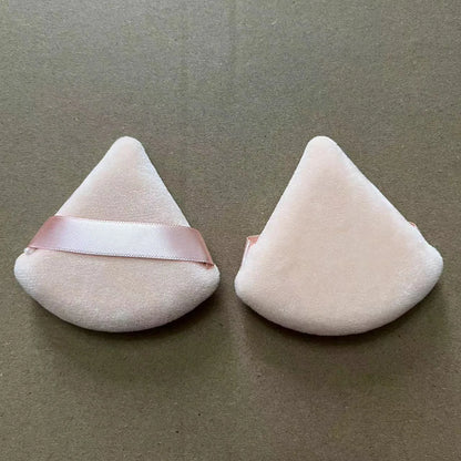 Zonyin Wholesale Cheap Washable Reusable Velvet Face Cosmetic Puffs Super Soft Nude Velour Triangle Powder Puff Cus