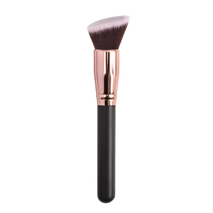 Zonyin High Quality Soft Powder Brush Single Make up Brushes Black Gold Flat Foundation Brush Private Label