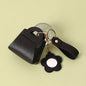 Zonyin Portable PU Leather Bag-Shaped Handheld Makeup Mirror with Keychain Mini Coin Purse Style Pocket Mirror
