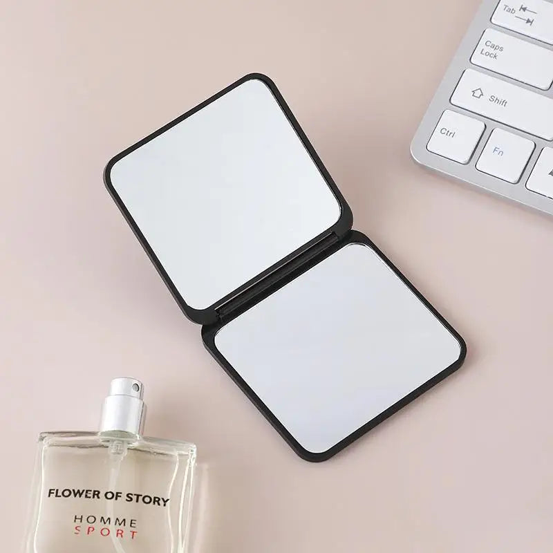 Zonyin Custom Logo Double Sided Square Small Mirror Portable Folding Travel Compact Makeup Pocket Mirror for Girl Women Gifts